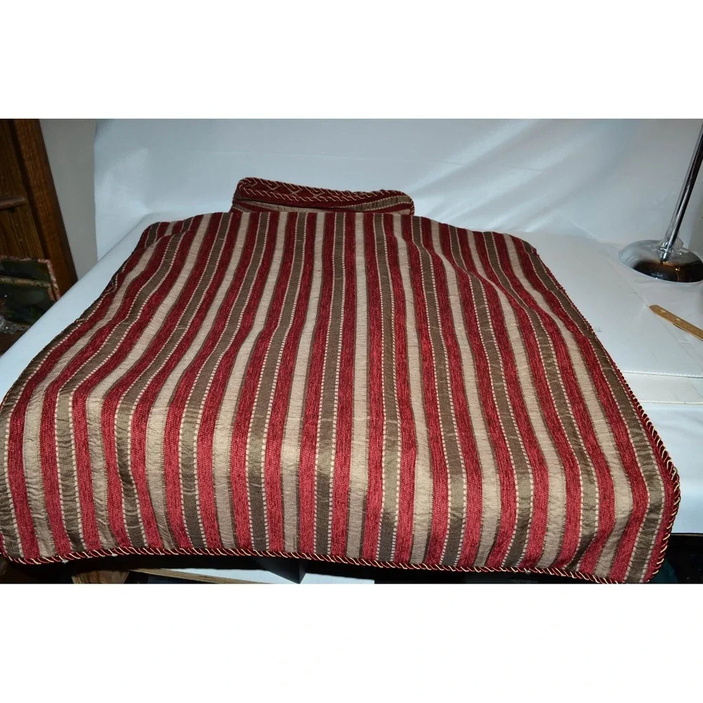 Michael Amini Designer euro Pillow Sham Burgandy Gold Rope trim 26X26 Elegant